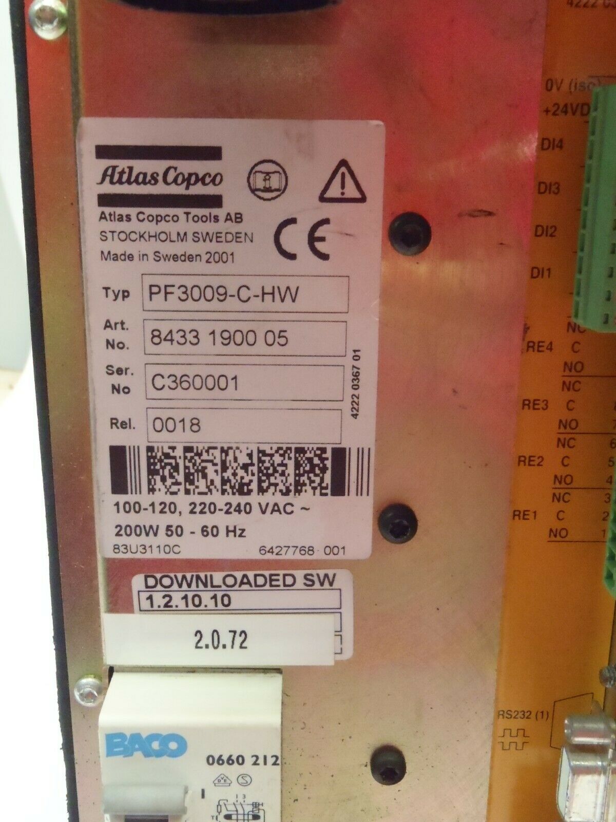 Atlas Copco 8433 1900 05 TENSOR S9 Torque Controller PF3009-C-HW - Maverick Industrial Sales