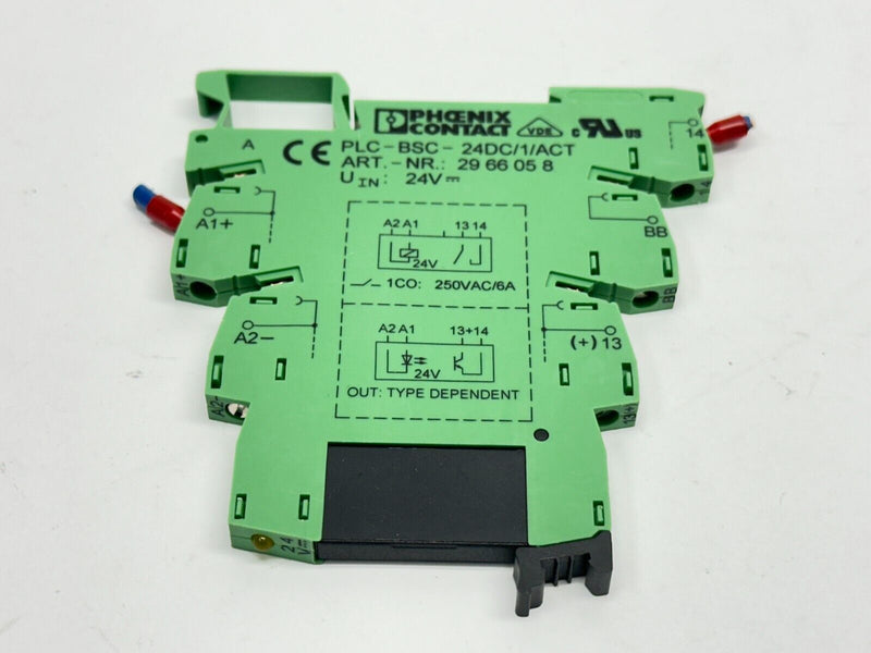 Phoenix Contact PLC-BSC-24DC/1/ACT Relay Socket 2966058 w/ 2966595 Relay 3A 24V - Maverick Industrial Sales