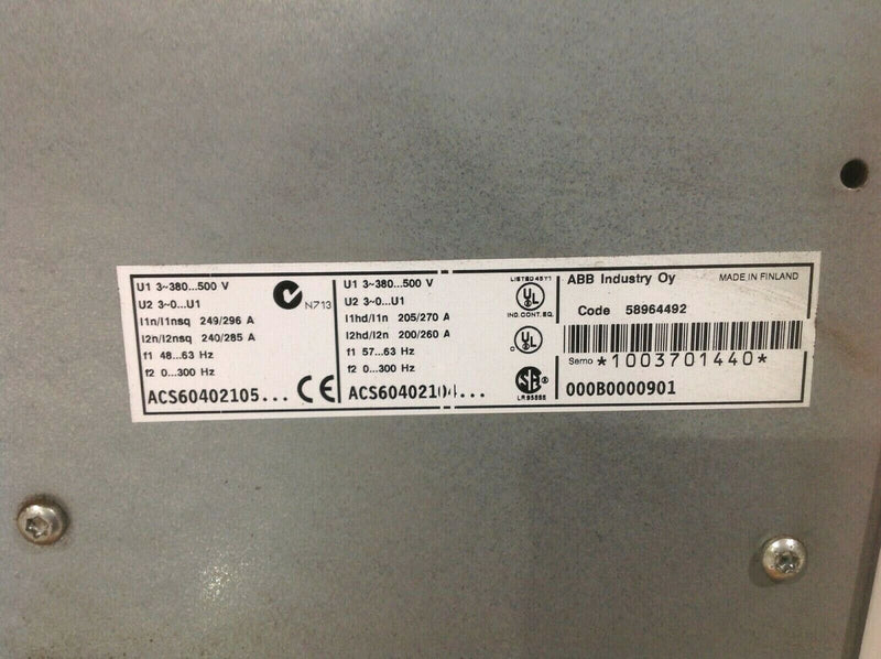 ABB ACS60402104000B0000901 Motor Variable Frequency Drive ACS60402105000B0000901 - Maverick Industrial Sales