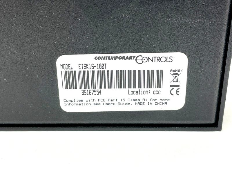 ContemporaryControls CTRLink EISK16-100T Ethernet Switch 16-Port 10/100Mbps - Maverick Industrial Sales