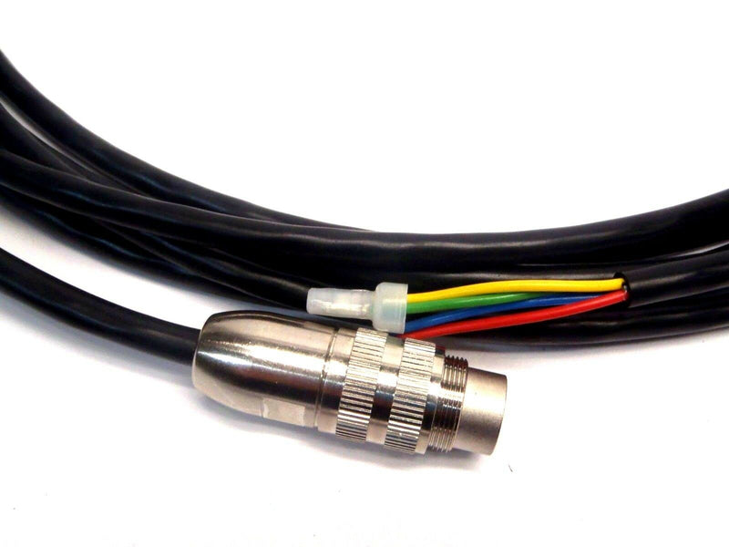 Unbranded 8 Pin Connector Black Shielded Cordset to 4 Wire Flying Leads - Maverick Industrial Sales