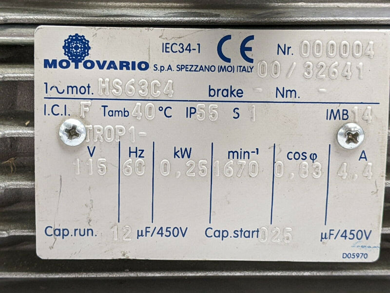 Motovario HS63C4 Motor w/ NMS30 Gearbox - Maverick Industrial Sales