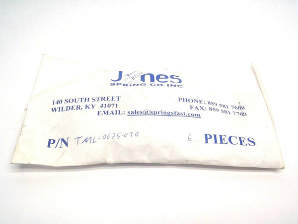 Pack of 6 Jones Spring Co TML-0625-0070 1/2" x 5/8" Inch Springs - Maverick Industrial Sales