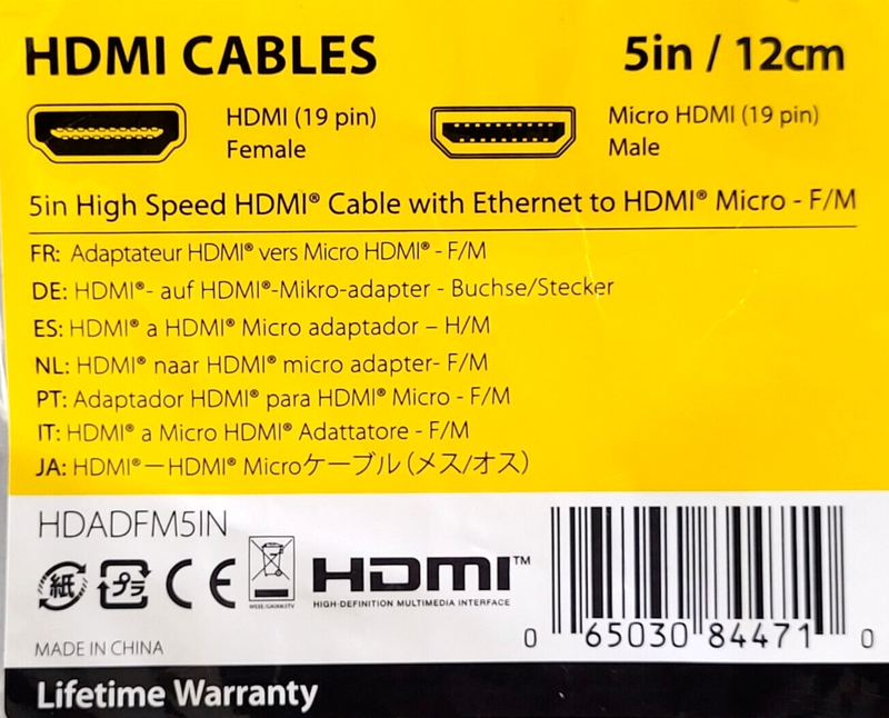 Adaptateur Micro HDMI vers HDM
