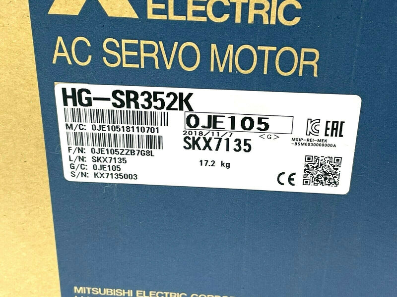 Mitsubishi HG-SR352K Medium-Inertia Rotary Servo Motor - Maverick Industrial Sales