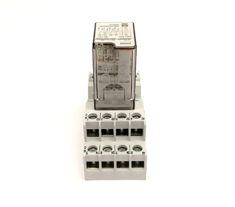 Allen Bradley 700-HC24Z24 Ser. D GP Ice Cube Relay 24VDC & 700-HN103 Ser. C Base - Maverick Industrial Sales