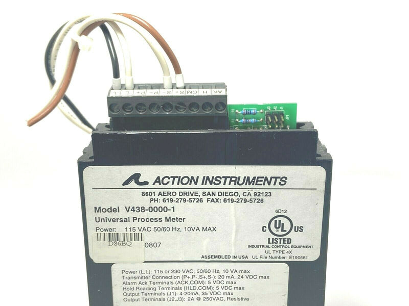 Action Instruments V438-0000-1 Universal Process Meter 115VAC 50/60Hz - Maverick Industrial Sales