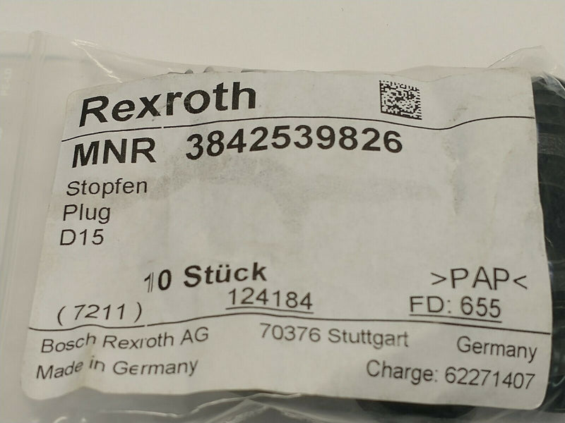 Bosch Rexroth 3842539826 Accessory Plug For Sealing Clamping Holder LOT OF 30 - Maverick Industrial Sales