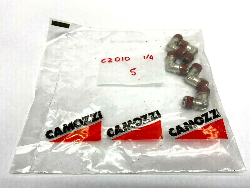 Camozzi 2010 1/4 BSP Male Elbow 1/4" Pneumatic Fitting LOT OF 5 - Maverick Industrial Sales