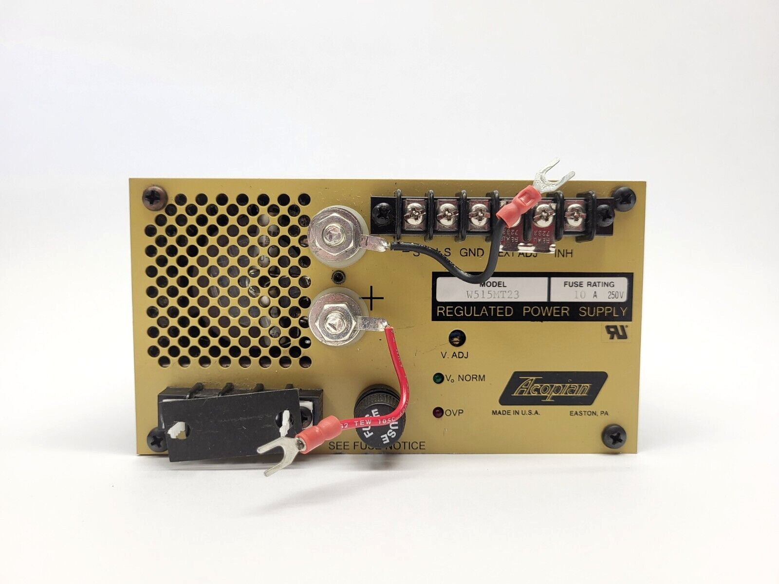 Acopian W515MT23 Regulated Power Supply 90-132V Input 23A 5-15V - Maverick Industrial Sales