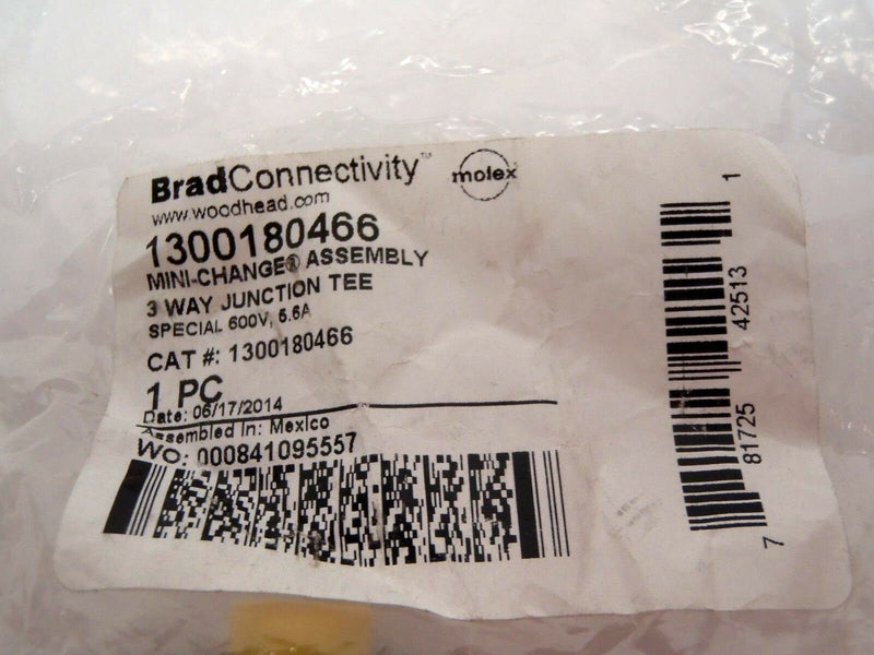 Brad Connectivity 1300180466 Mini-Change Assembly 3 Way Junction Tee 600V 5.6A - Maverick Industrial Sales