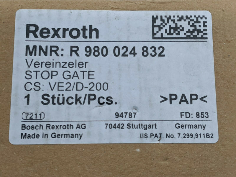 Bosch Rexroth R980024832 Stop Gate VE 2/D-200 - Maverick Industrial Sales