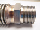 20" OAL 1" Inch ID Convoluted Stainless Steel Tubing 1-5/16"-12 Threaded Ends - Maverick Industrial Sales