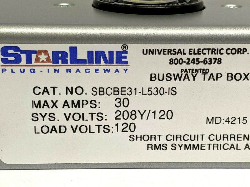StarLine SBCBE31-L530-IS Busway Tap Box 30A 120V - Maverick Industrial Sales