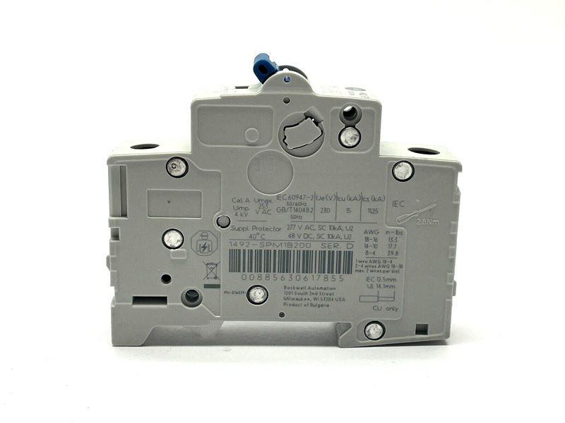 Allen Bradley 1492-SPM1B200 Ser. D Circuit Breaker Miniature 20A 1P - Maverick Industrial Sales