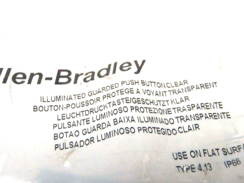 Allen Bradley 800FM-LG7MN3WX10 Clear Illuminated Metal Guarded Push-Button - Maverick Industrial Sales