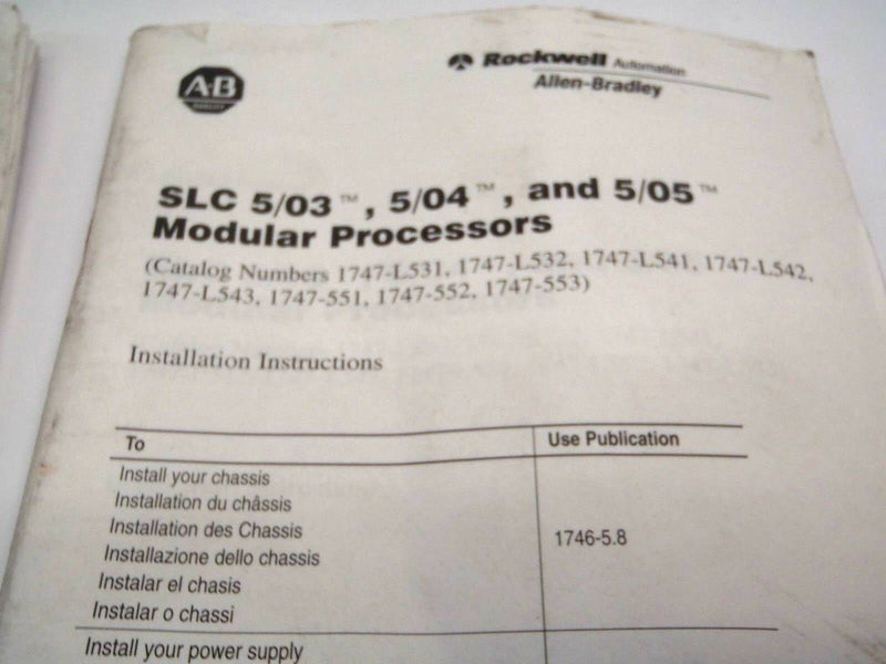 Allen Bradley SLC 5/03,5/04, 5/05 Modular Processors Instructions LOT OF 2 - Maverick Industrial Sales