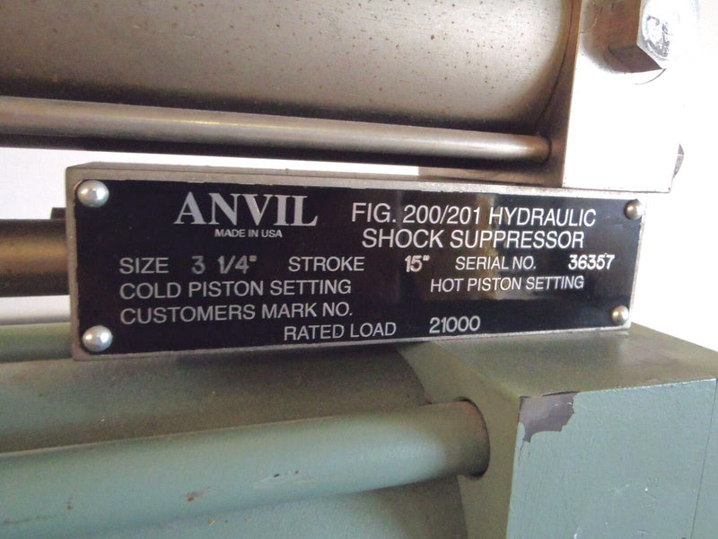 Anvil Fig 200/201 Hydraulic Snubber Shock Sway Suppressor 3-1/4" x 15" STROKE - Maverick Industrial Sales