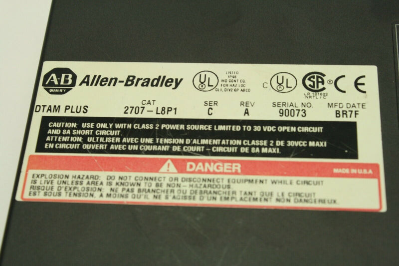 Allen Bradley 2707-L8P1 Operator Interface DTAM Plus Ser. C - Maverick Industrial Sales