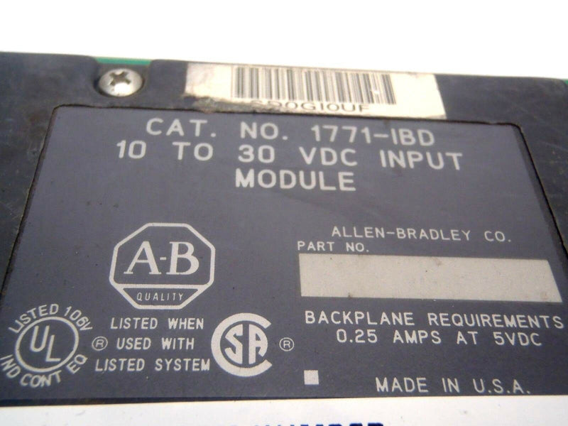 Allen Bradley 1771-IBD 10 to 30 VDC Input Module Card 0.25A 5VDC - Maverick Industrial Sales