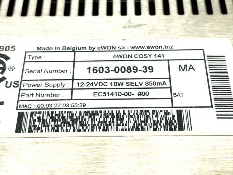 eWON COSY 141 EC51410 MPI VPN Router 1224VDC 10W Maverick Industrial