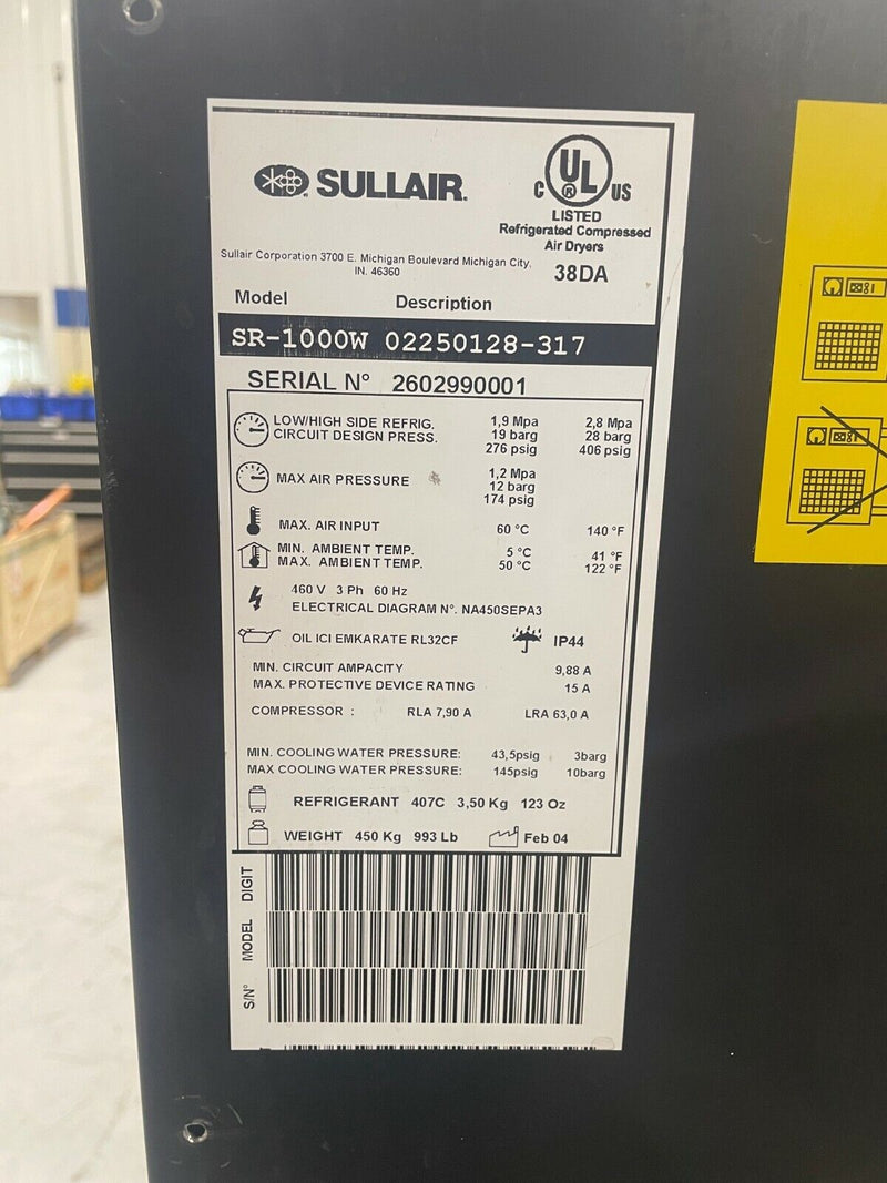 Sullair SR-1000W Refrigerated Compressed Air Dryer - Maverick Industrial Sales