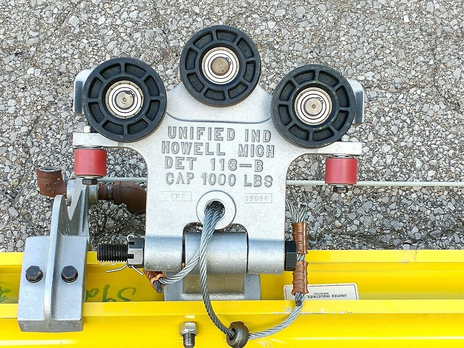 Unified Industries Inc ETA8RW8 Enclosed Rail 350Lbs w/ 20019 20069 Rail Trolleys - Maverick Industrial Sales