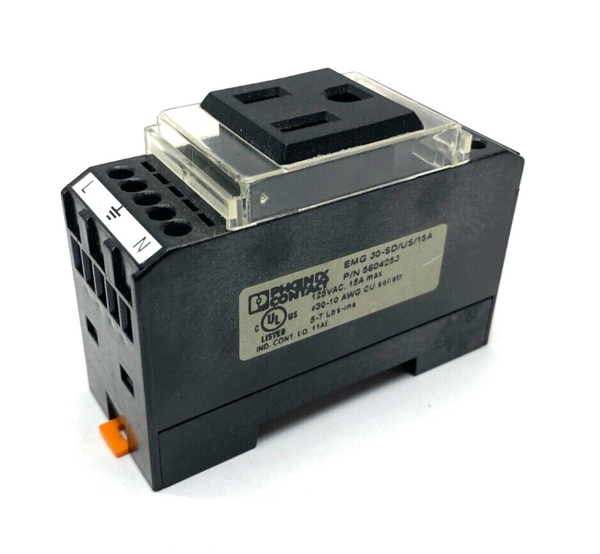 Phoenix Contact EMG 30-SD/US/15A Electrical Rail Receptacle 125VAC 15A 5604253 - Maverick Industrial Sales