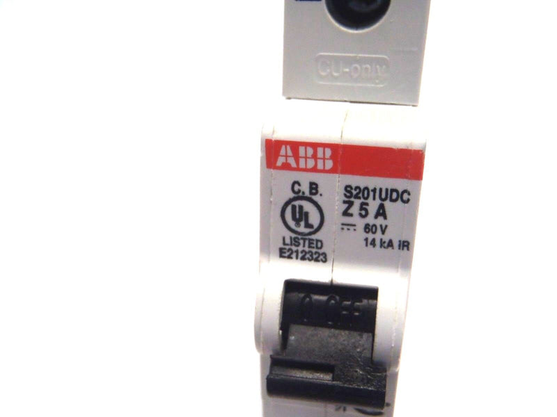 ABB S201UDC-Z5 5A 60VDC 1 Pole Circuit Breaker 14kA IR E212323 - Maverick Industrial Sales