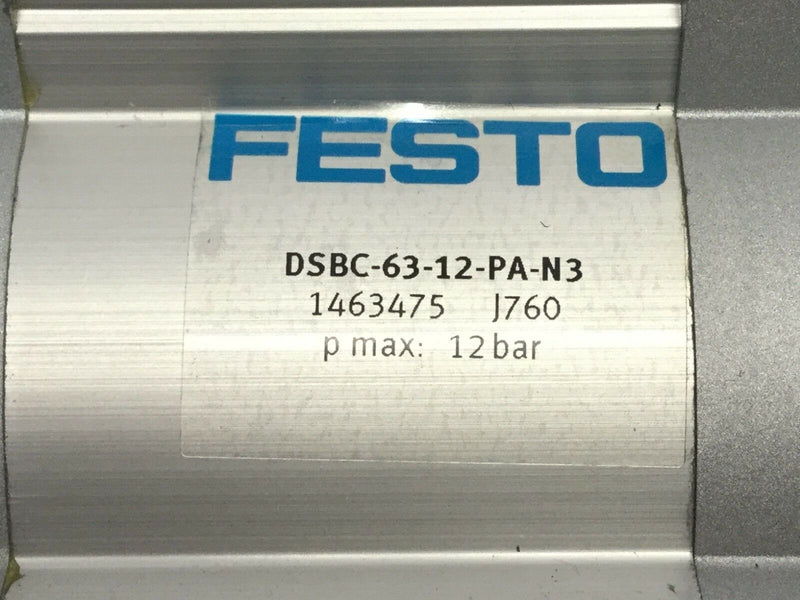 Festo DSBC-63-12-PA-N3 Cylinder 1463475, P Max: 12 bar - Maverick Industrial Sales