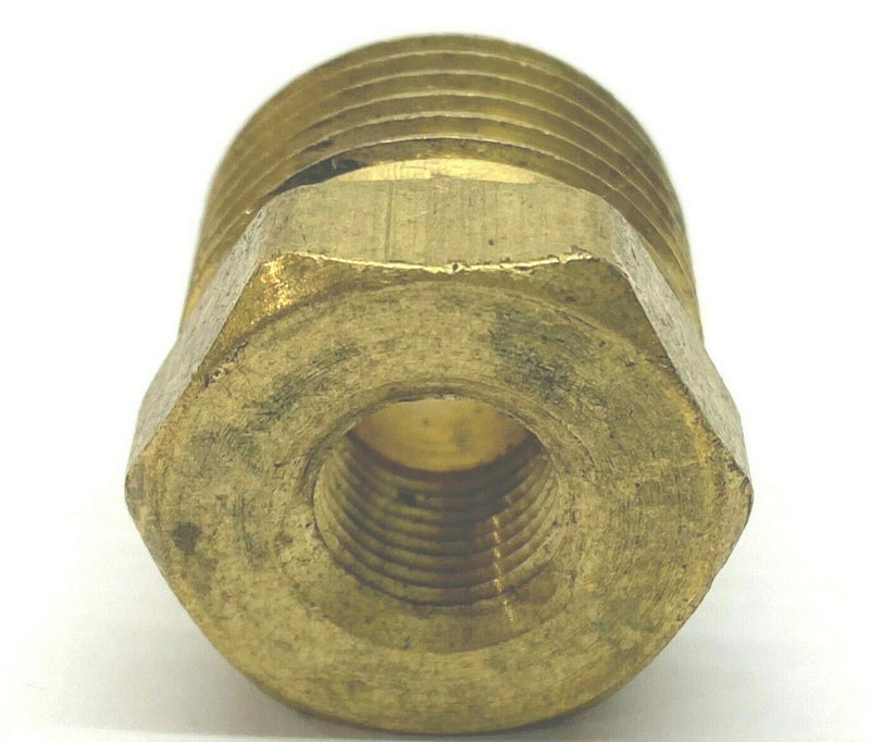 Brass Hex Threaded Reducer 1/2" MNPT 3/8" Female NPT - Maverick Industrial Sales