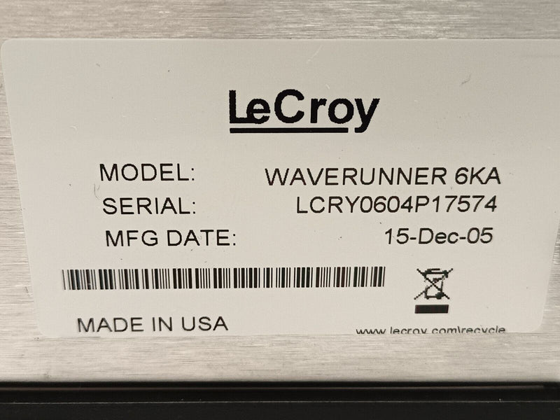 LeCroy 6200A WaveRunner 6KA 2GHz Oscilloscope - Maverick Industrial Sales