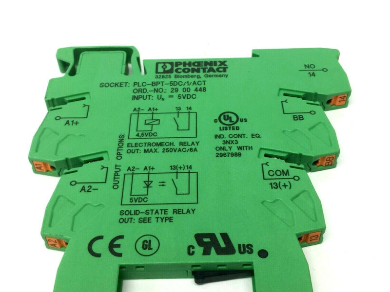 Phoenix Contact PLC-BPT-5DC/1/ACT Relay Socket 2900448 - Maverick Industrial Sales