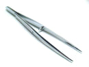 Lot of 11 Fine Chrome Forceps 2346 Tweezers Straight Serrated 4-1/2" - Maverick Industrial Sales