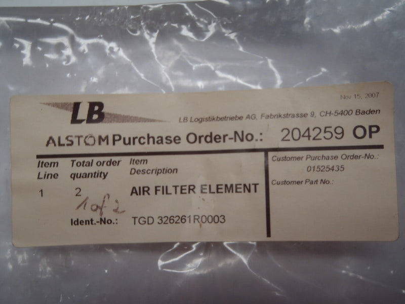 Alstom TGD 326261R0003 Element Filter - Maverick Industrial Sales