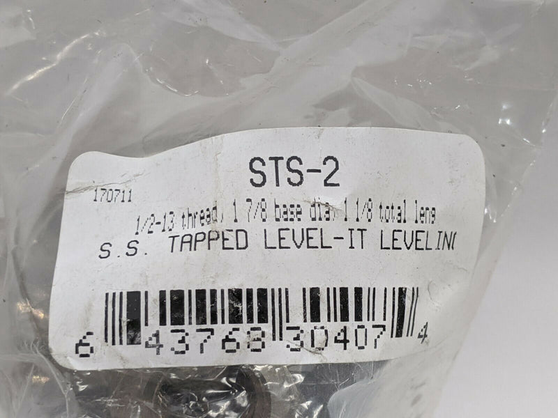 S & W STS-2 Level-It SS Tapped 1/2-13 Thread, 1-7/8” Base Dia., 1-1/8” L - Maverick Industrial Sales