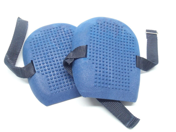 Silicone Rubber Knee Pads #124 w/ Hook and Loop Straps Blue 1 Pair - Maverick Industrial Sales