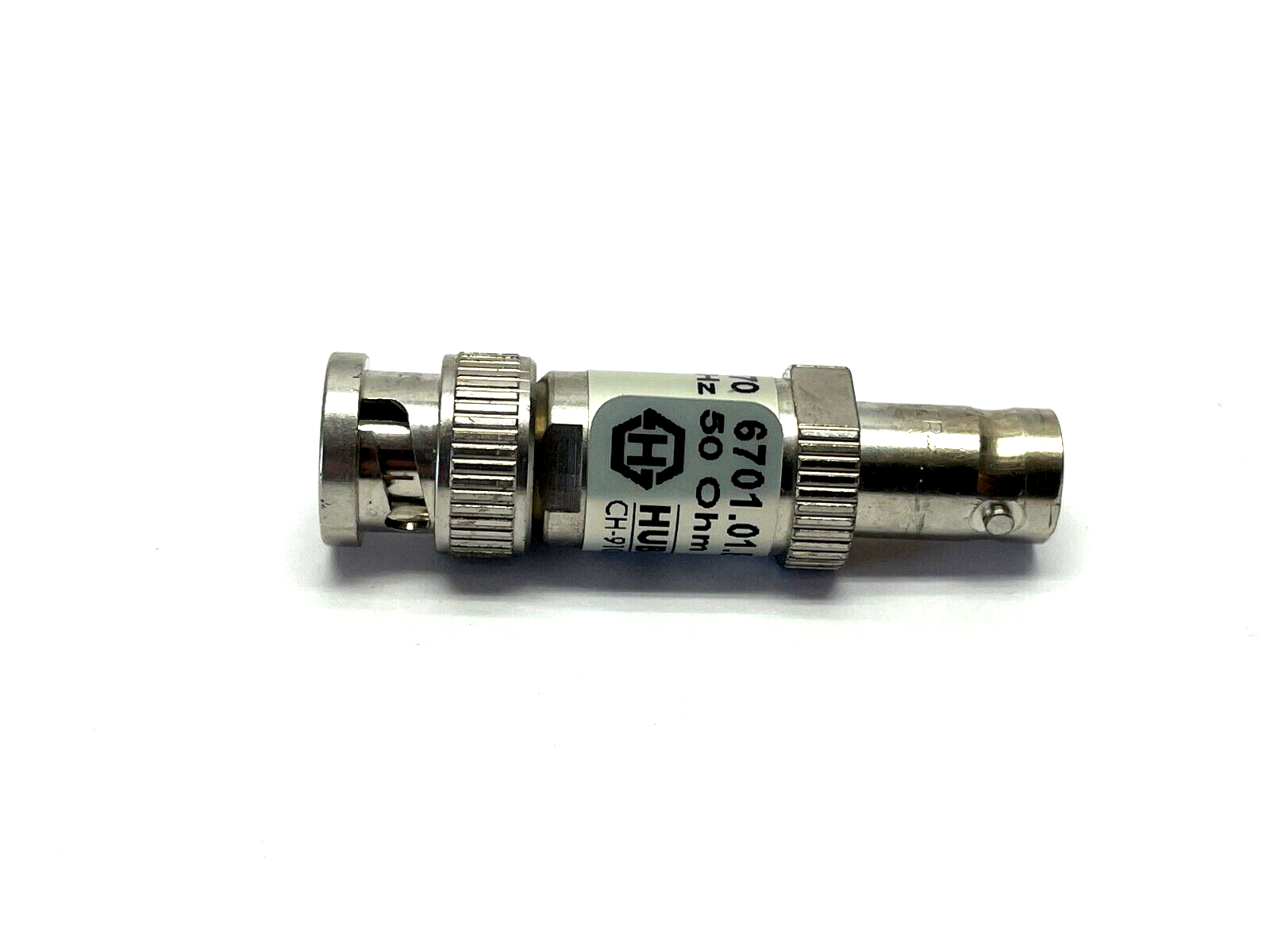 Huber+Suhner 6701.01.B RF Terminators BNC plug(m) BNC jack(f) 0.4W feed through - Maverick Industrial Sales