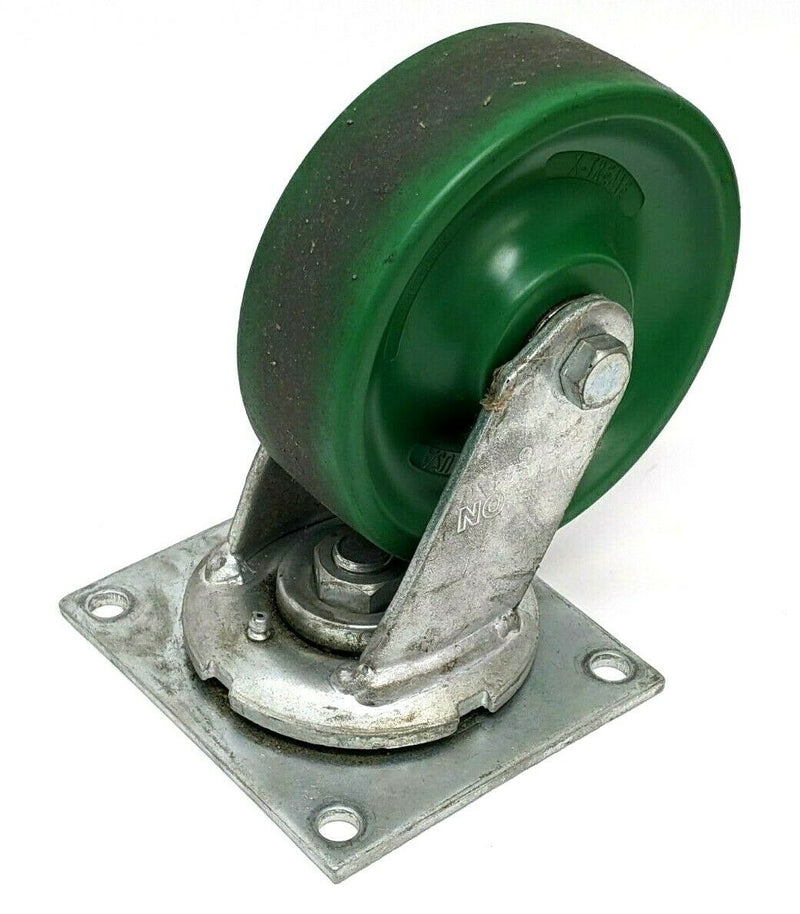 Albion 6" x 2" X-Treme Polyurethane Swivel Caster, 5-1/2" x 5" Plate - Maverick Industrial Sales