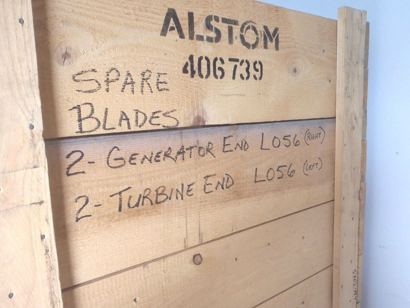 Alstom 406739 Steam Turbine Blades 2) L056 Right) & 2) L056 Left LOT OF 4 - Maverick Industrial Sales