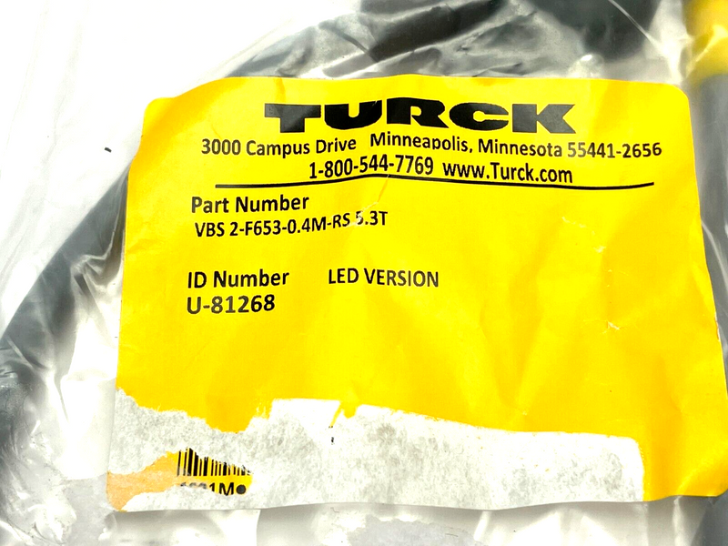 Turck VBS 2-F653-0.4M-RS 5.3T Valve Cordset U-81268 - Maverick Industrial Sales