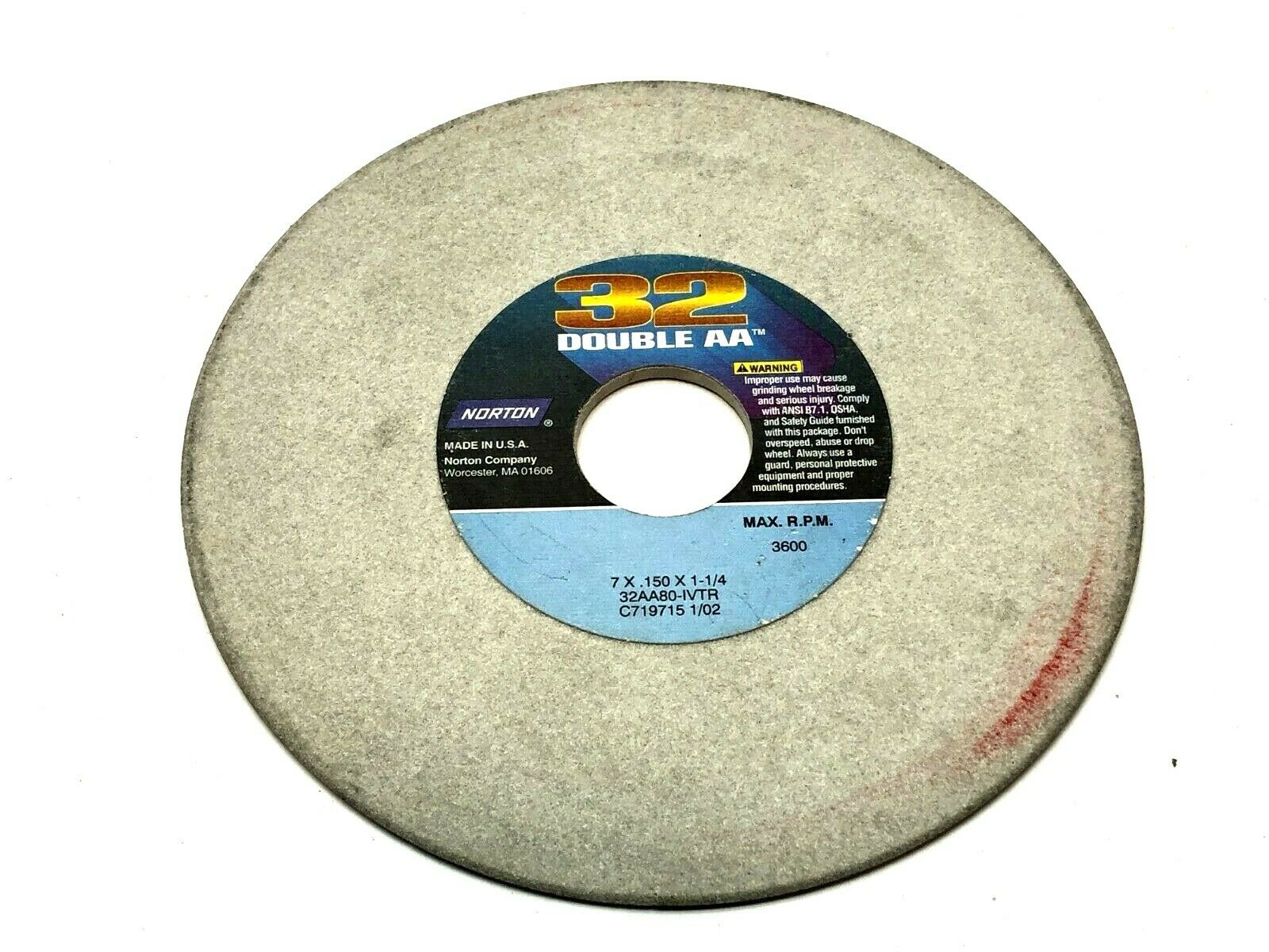 Norton 32AA80-IVTR Grinding Wheels 1-1/4" Bore 3600 RPM LOT OF 5 - Maverick Industrial Sales