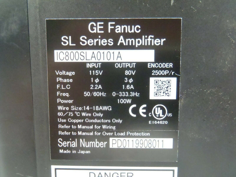 GE Fanuc IC800SLA0101A SL Series Amplifier Drive Servo Motor Controller - Maverick Industrial Sales