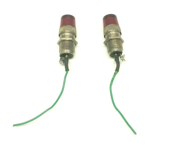 Miniature Incandescent Red Pilot Light Indicator w/ 327 Bulb 11mm LOT OF 2 - Maverick Industrial Sales