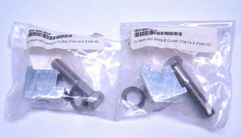 Lot of (2) Nor-Cal ISO-500-SCP Single Claw Clamp 7/16-14 X 2"HX HD - Maverick Industrial Sales