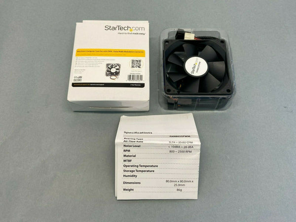StarTech FAN8025PWM 80x25mm Computer Case Fan w/ PWM - Maverick Industrial Sales