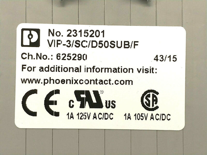 Phoenix Contact VIP-3/SC/D50SUB/F Varioface Interface Module 50-Pin DSUB 2315201 - Maverick Industrial Sales