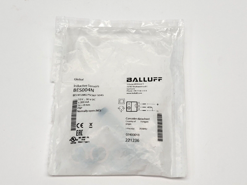 Balluff BES004N Inductive Sensor M12 3-Pin BES M12MG-PSC80F-S04G - Maverick Industrial Sales