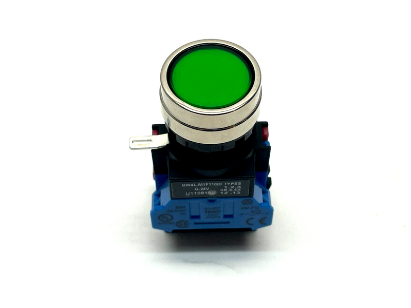 IDEC HW4L-M1F11QD Pushbutton Assembly Green Illuminated - Maverick Industrial Sales