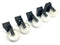 Kornylak JWA100 Mini-Wheel White w/ Sprung Bracket 1-1/2" Ext. Length LOT OF 5 - Maverick Industrial Sales